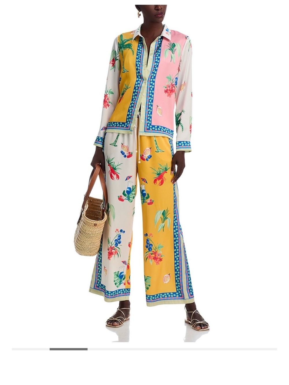 BLOOMINGDALE  AQUA :blouse and pants set. Lightweight, loose, comfortable.